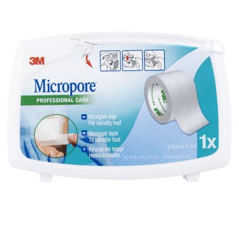 Micropore teip 2.5 x 9.1 meter 10 stykk