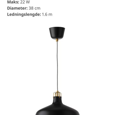 RANARP taklampe fra IKEA selges