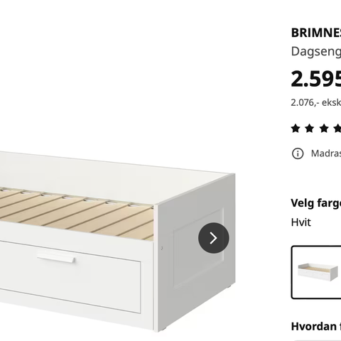 Brimnes m/2 madrasser - fra IKEA