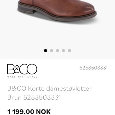 B&CO kort damestøvlett/damesko