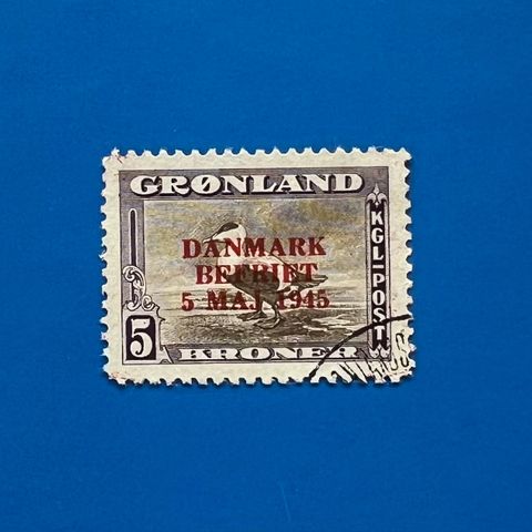Grønland 1945 Facit 27 v2 Danmark befriet stemplet