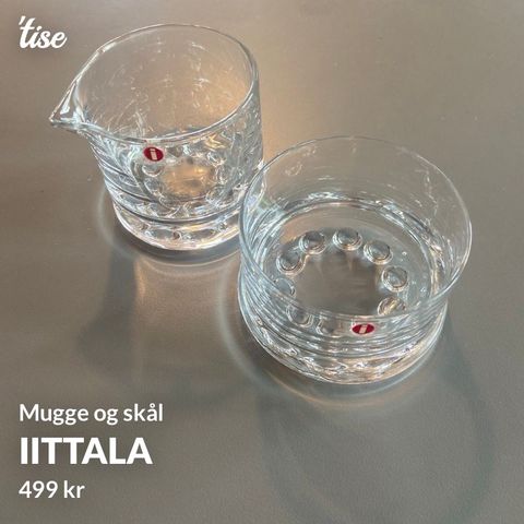 Iittala sukker- og fløtesett