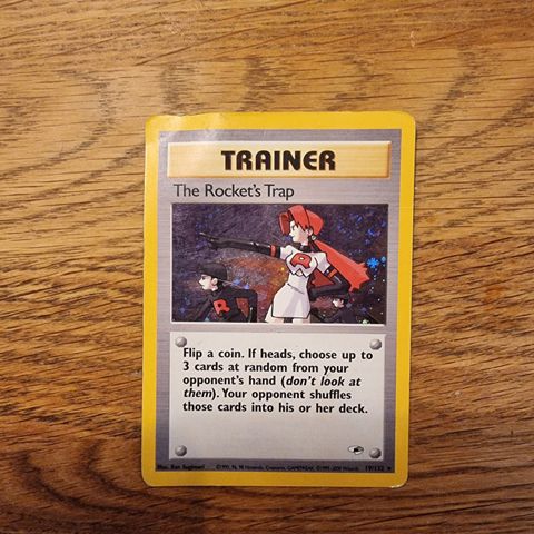Trainer. The Rocket's Trap. 19/132. Rare holo. Gym heroes.