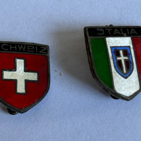 Pins/nåler fra Sveits og Italia