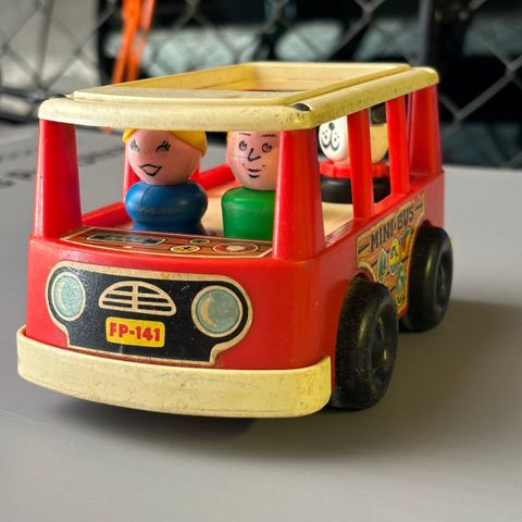 Vintage 1969 Fisher Price Little People mini bus