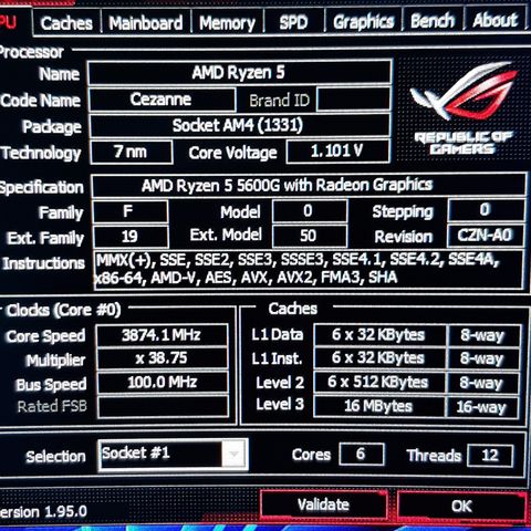 Prosessor med grafikk selges! AMD 5600g m/ kjøler.