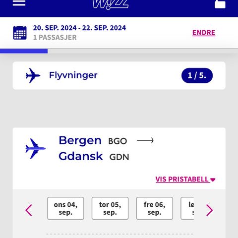 Bergen-Gdansk-Bergen 20-22sept