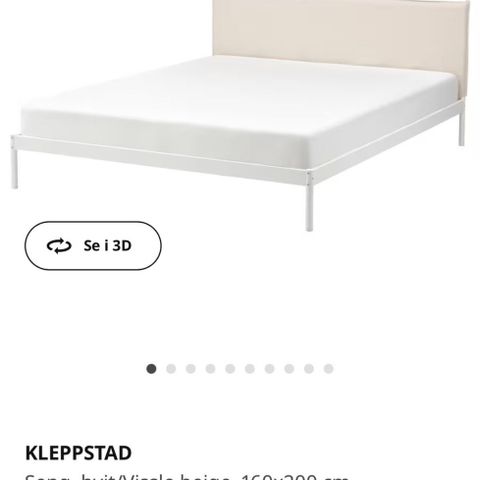 KLEPPSTAD 160cm seng med ÅBYGDA madrass (IKEA)