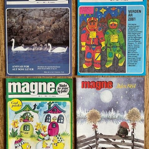 Tegneserier, barnebladet MAGNE 1981, 1982 og 1984 (4 styk.)