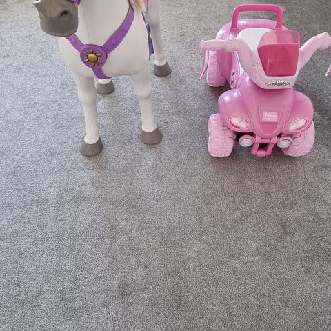 Maximus hest og Barbiebil til salgs!