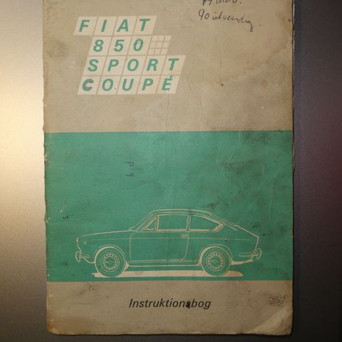 Original instruksjonsbok Fiat 850 Sport Coupè  1968 - 1971