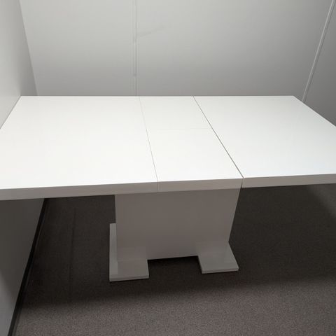Uttrekkbart Spisebord Høyglanset Hvit
