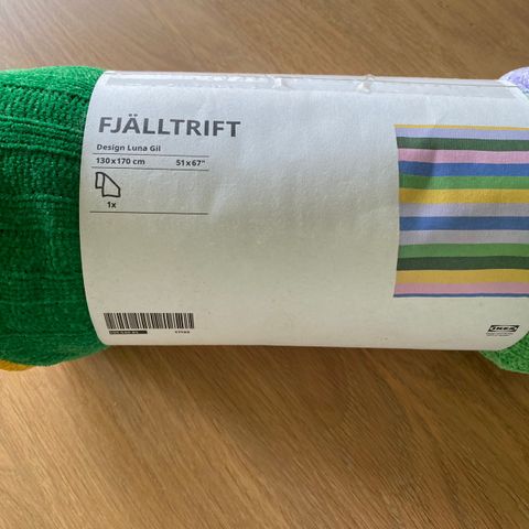 Fjälltrift pledd i lekre farger fra Ikea.