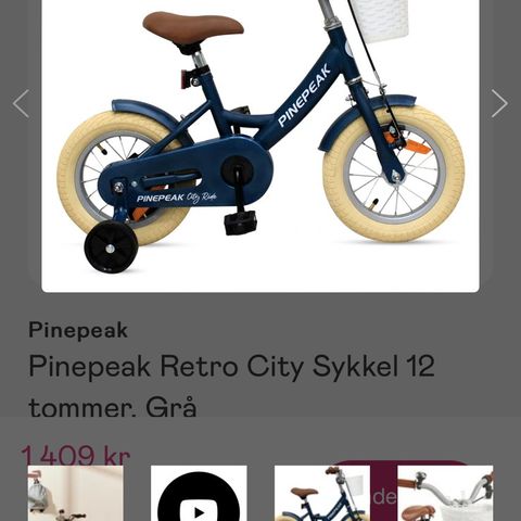 Sykkel Pinepeak Retro City 12 tommer (barnesykkel)