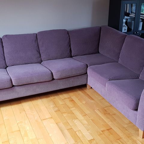 Brun hjørnesofa, 3+2