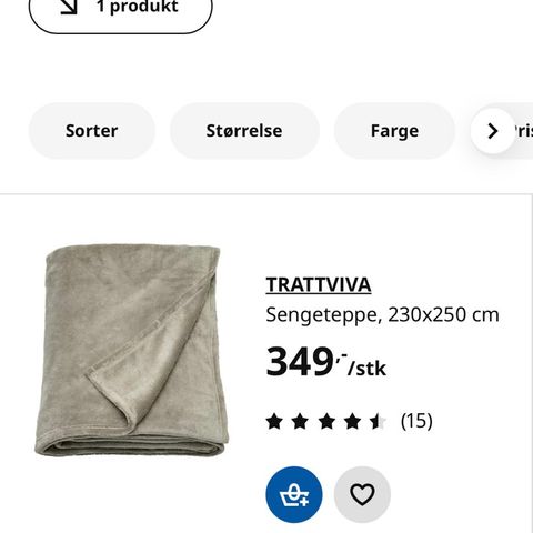 Blått Sengeteppe fra ikea