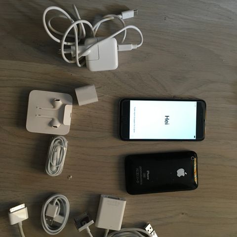 Iphone 6 og iphone 4, ladere og øretelefoner