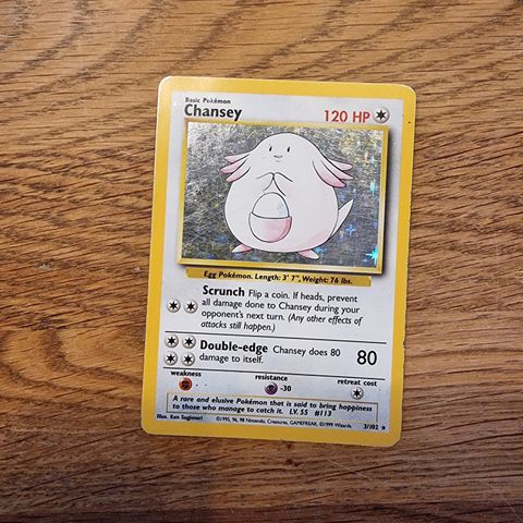 Chansey. 3/102. Rare Holo. Base set.