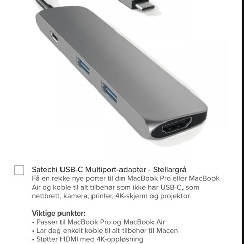 Satechi overgang til mac adapter