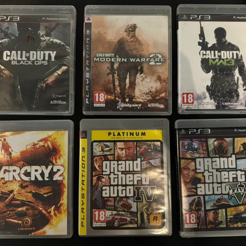 PS3 Spill - COD, Oblivion, Skyrim, GTA, Far Cry, Skate