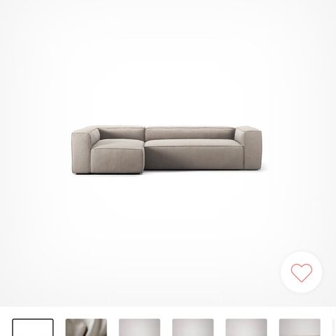 Grand 4-Seter Sofa Divan Venstre, Sandshell Beige