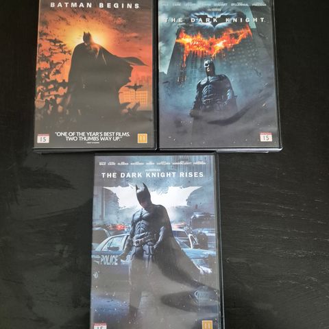 Batman triologien (Batman begins, The Dark Knight og The Darl Knight Rises) DVD