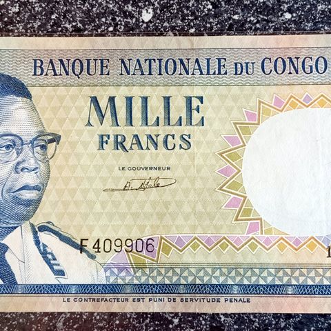 CONGO 1000 FRANCS 1961