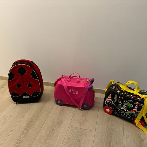 Selger 2.stk Trunki trillekofferter+Marihøne koffert