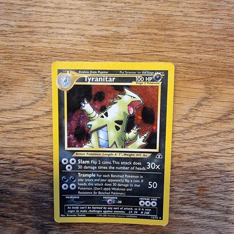 Tyranitar. 12/75. Rare Holo. Neo Discovery.