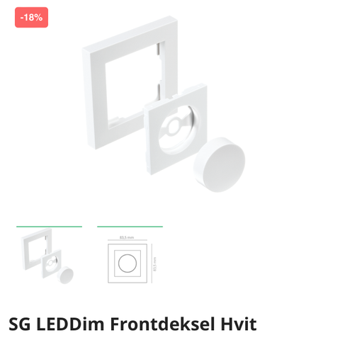 Sg leddim front deksel hvit med ramme