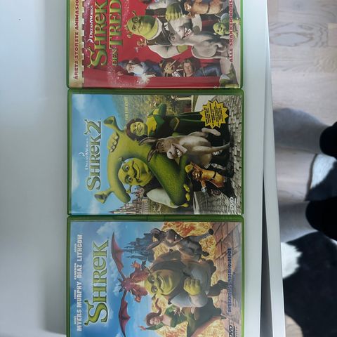 Shrek 1, 2 og 3 på DVD