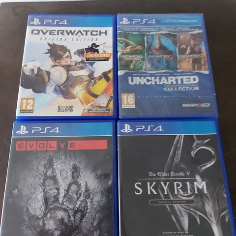 4 Ps4 spill, selger alle 4 for 200 kr totalt