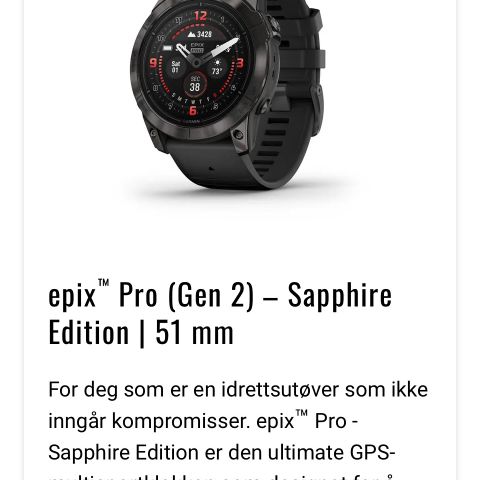 epix™ Pro (Gen 2) – Sapphire Edition | 51 mm