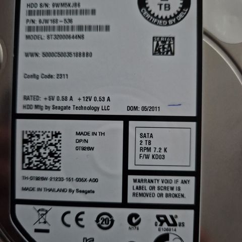 Dell EqualLogic 2TB HDD