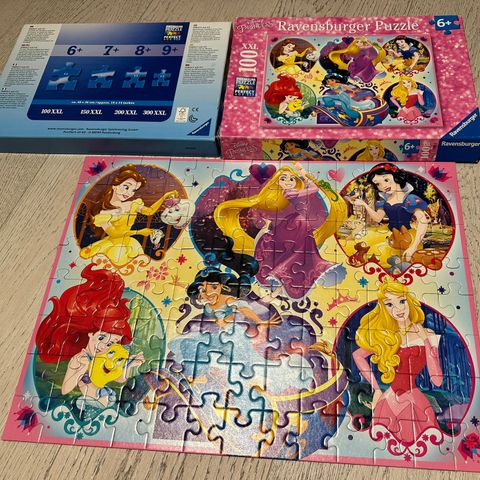 Ravensburger, stort disney prinsesse puslespill, 100 brikker, 6 år +