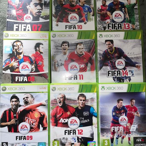 FIFA 7,8,9,10,11,12,13,14 & 16 (Xbox 360)