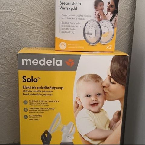 Medela pumpe + brystskjold