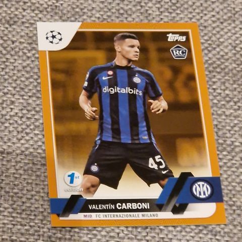 Valentin Carboni RC 1st Edition 18/25 Internazionale Topps 2023