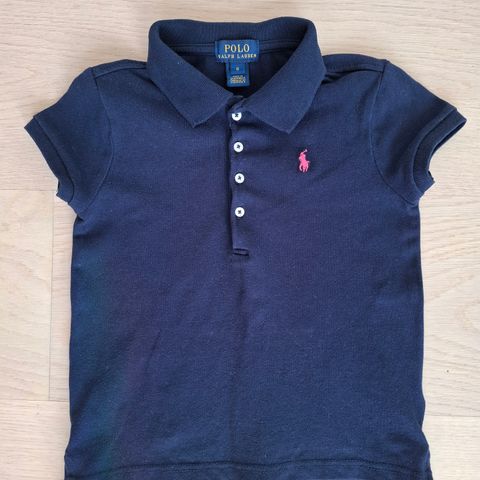 Polo Ralph Lauren pique 6 år mørk blå, meget pent brukt