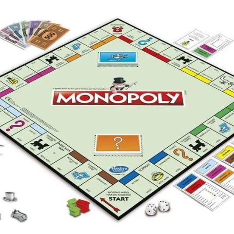 Monopoly - med nye brikker i metall - komplett og pent som nytt