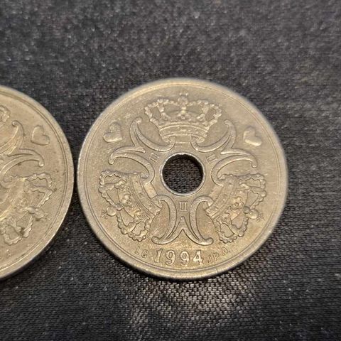 5 kroner 1990 og 1994 Danmark