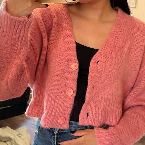 Rosa Strikket Cardigan