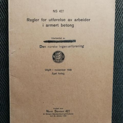 Regler for utførelse av arbeider i betong 1939