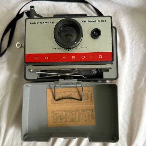 Polaroid 104 Land Camera Vintage pen stand med original bruksanvisning