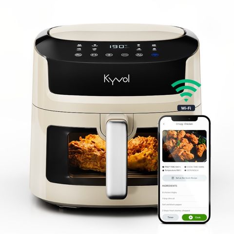 Kyvol 7,2L Smart Airfryer - CrispMaster 360* Beige med stor utstyrspakke!