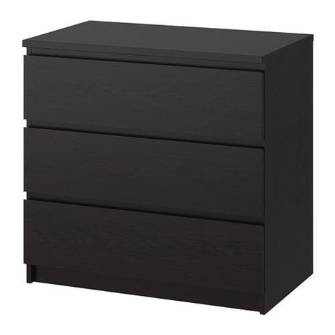 Malm (IKEA) kommode, 3-skuff sort