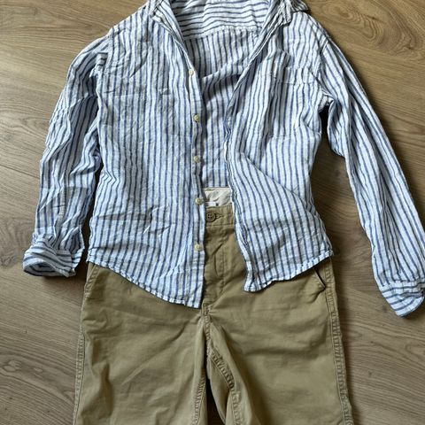 Skjorte og shorts fra GAP og Zara størrelse 10 år