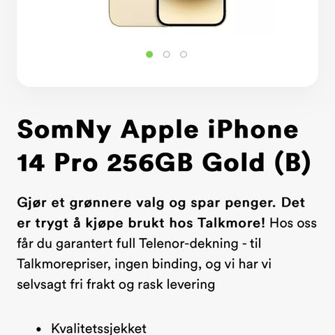 Litt Brukt IPhone 14 pro selges til høystbydene