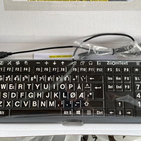 Tastatur for svaksynte