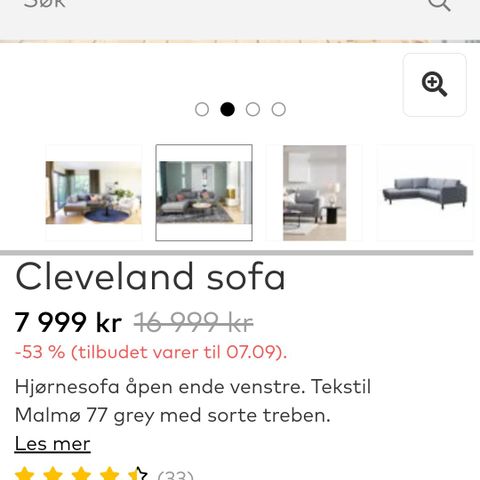 Ønsker å kjøpe grå sofa